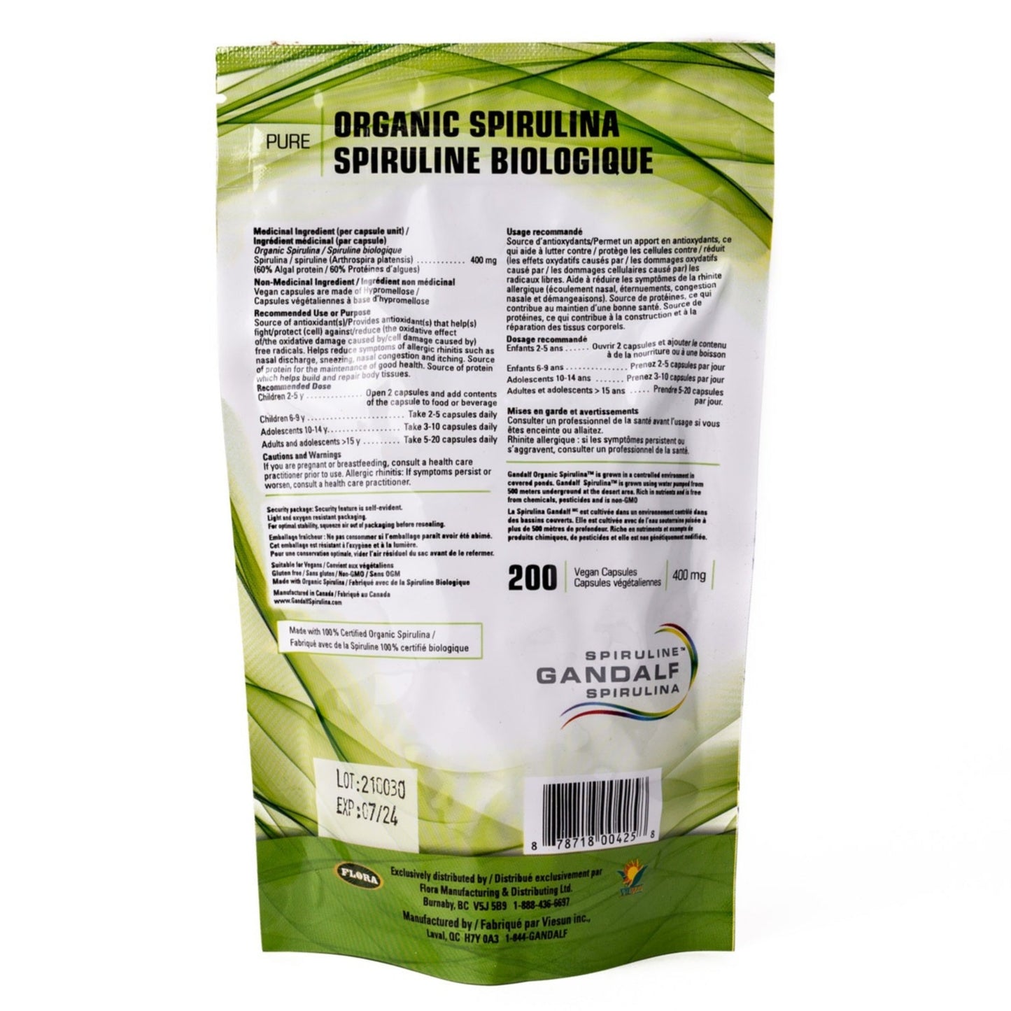 Organic Spirulina (200 Vegan Capsules)
