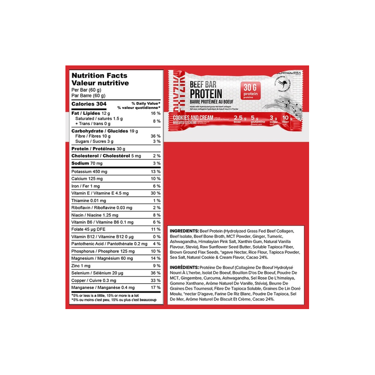 Schinoussa Supreme Protein Bar – Grass-Fed Beef Isolate Protein (Cookies and Cream)