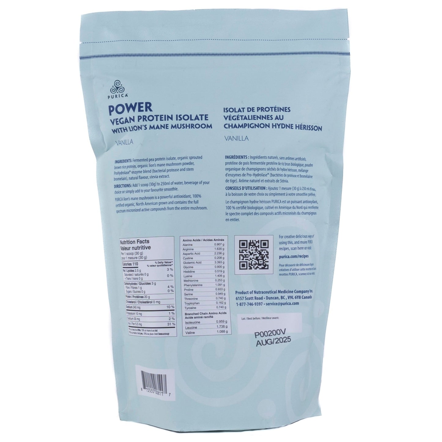 Vegan Protien Powder with Lions Mane 630G(Vanilla)