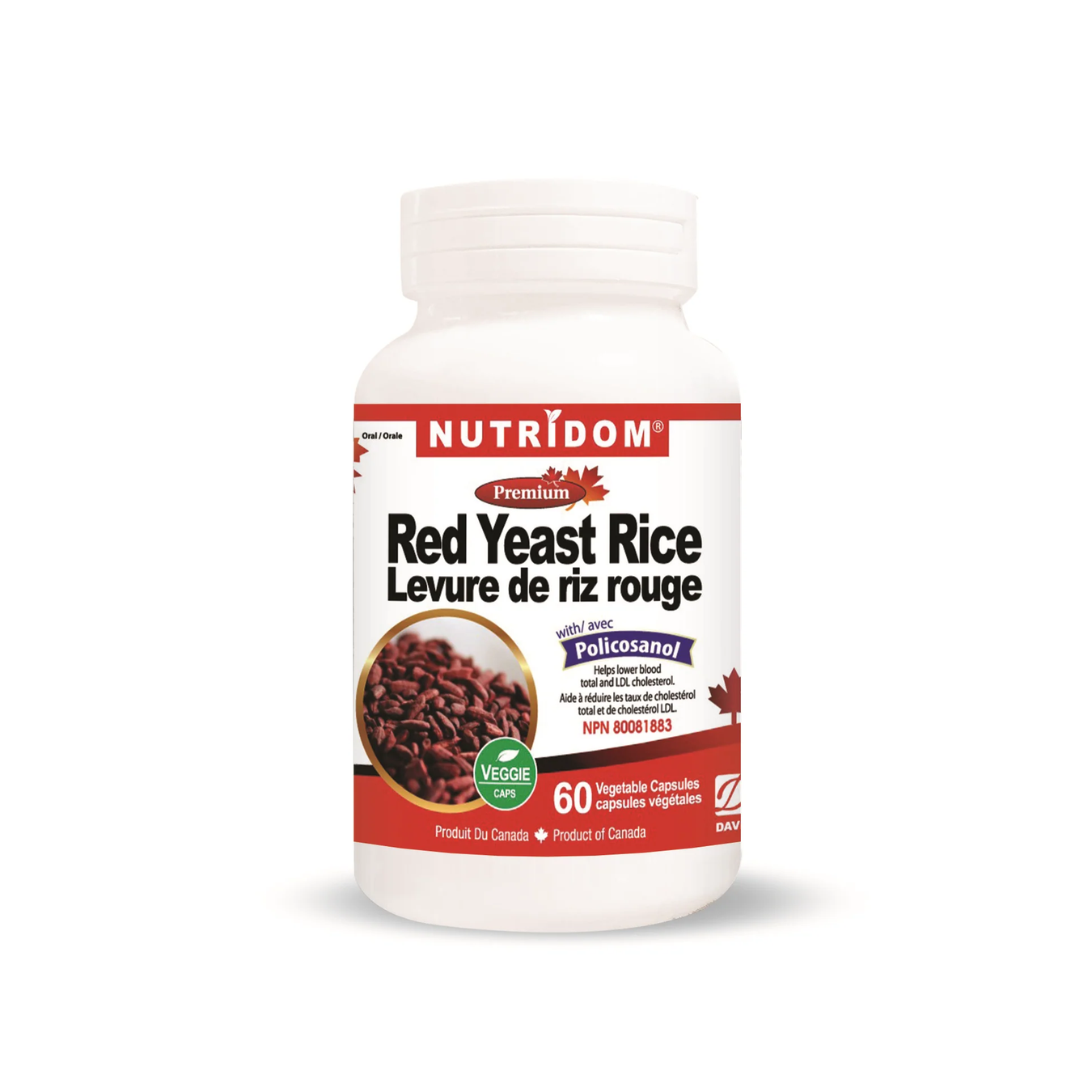 Red Yeast Rice with Policosanol (60 Veggie Capsules)
