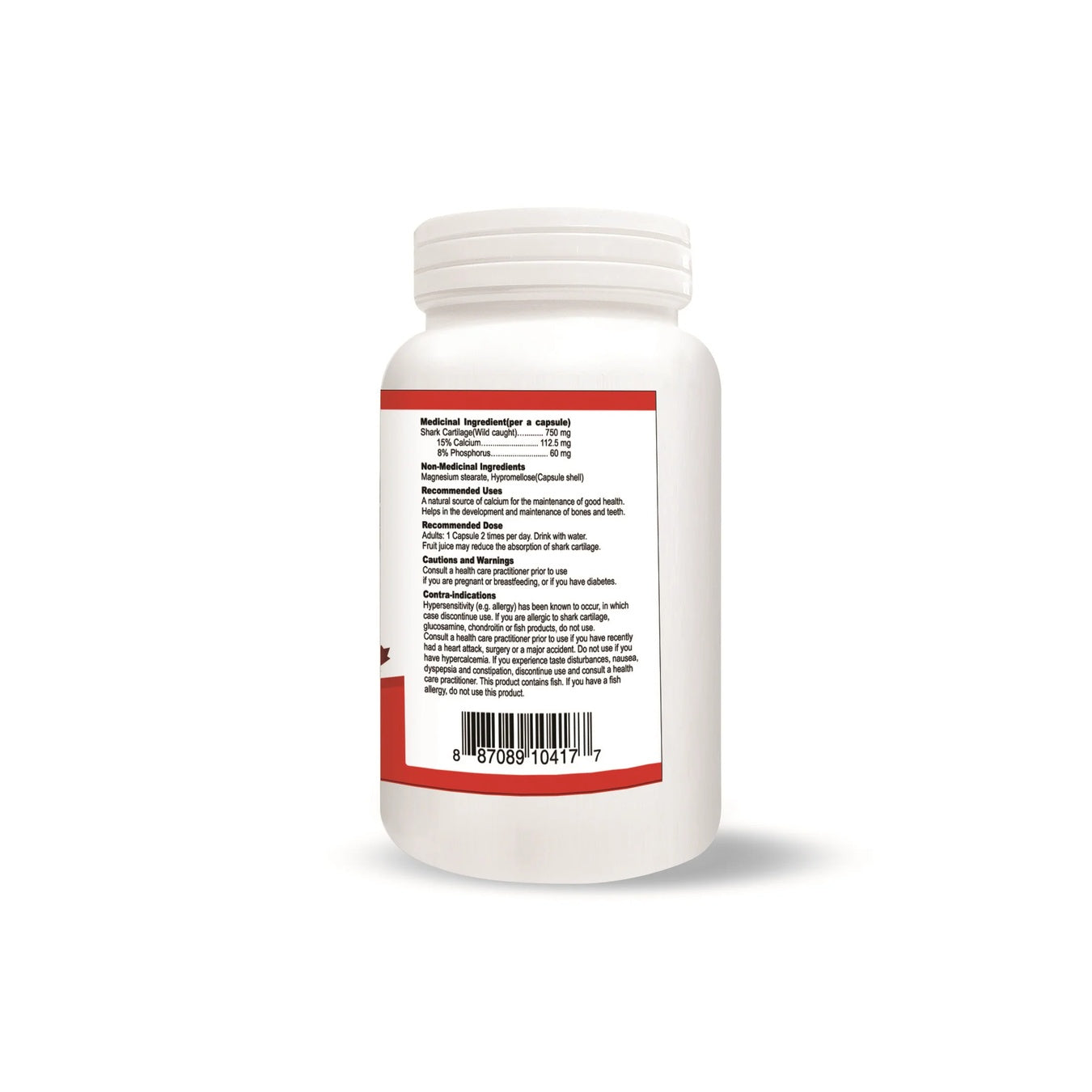 North American Shark Cartilage 750mg (120 Vegetable Capsules)