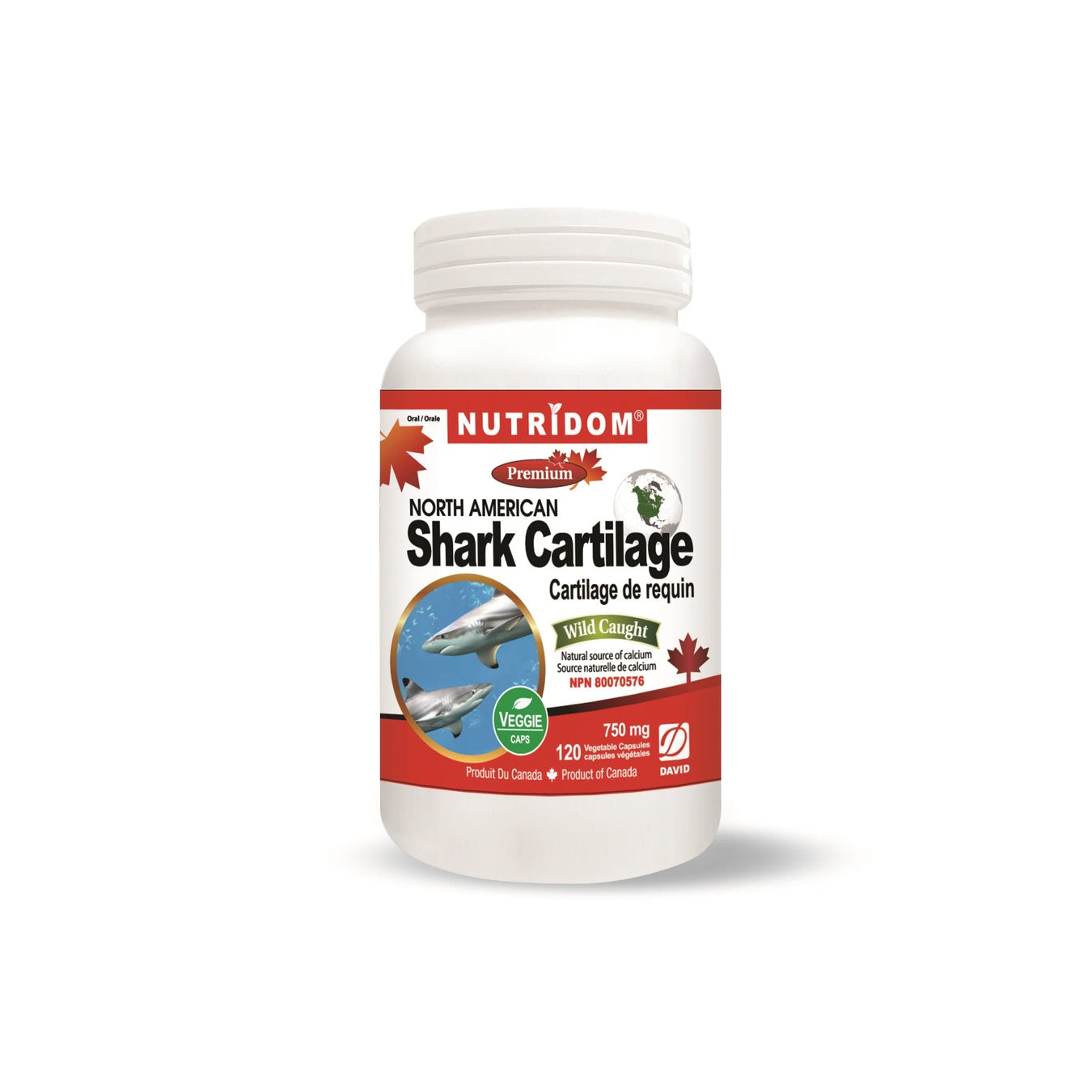 North American Shark Cartilage 750mg (120 Vegetable Capsules)