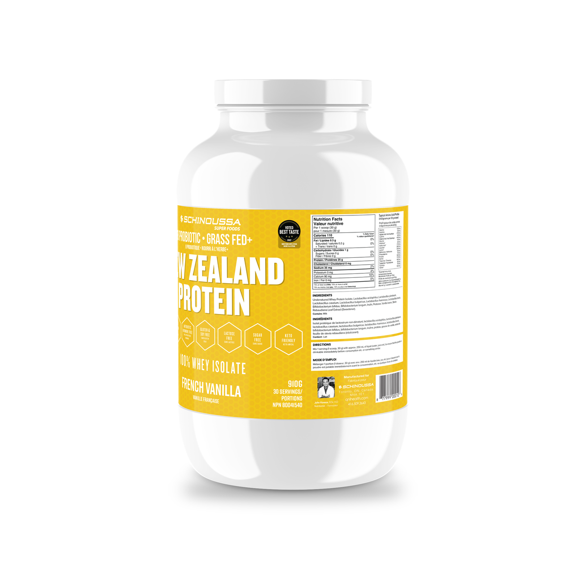 Protéines de lactosérum de Nouvelle-Zélande (907 g) – Vanille française