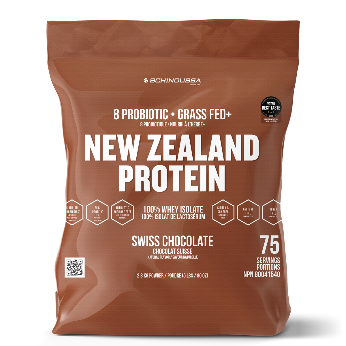 Isolat de protéines de lactosérum de Nouvelle-Zélande - 2,27 kg (Chocolat suisse)