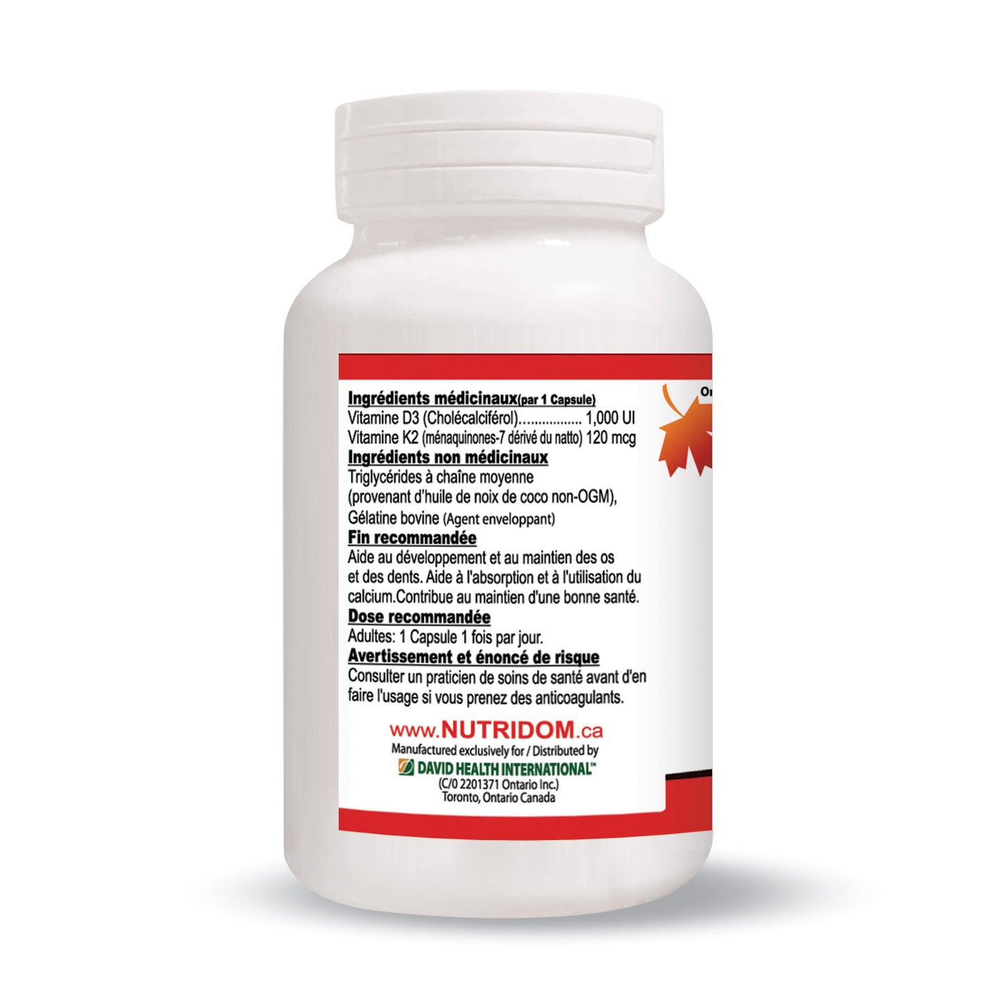 Vitamin D3-K2 with MCT Oil (Softgels)