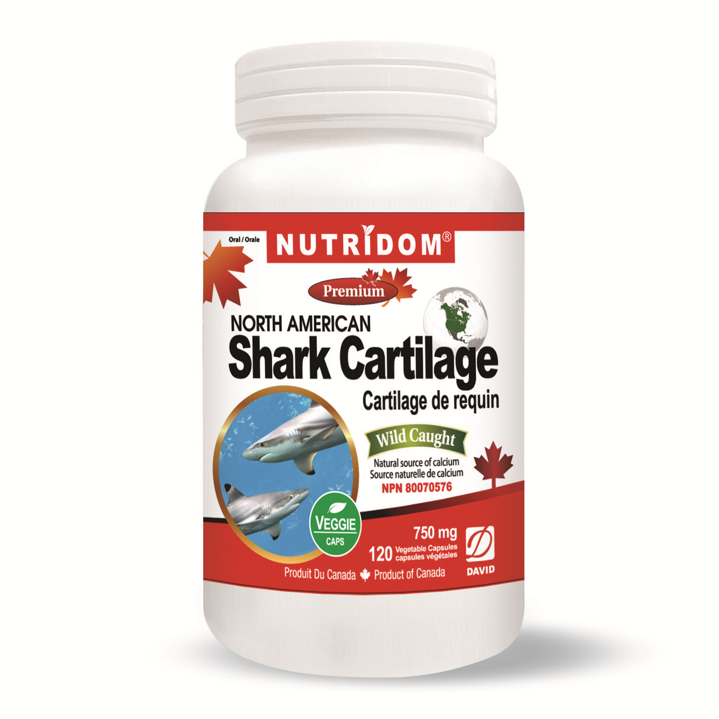North American Shark Cartilage 750mg (120 Vegetable Capsules)