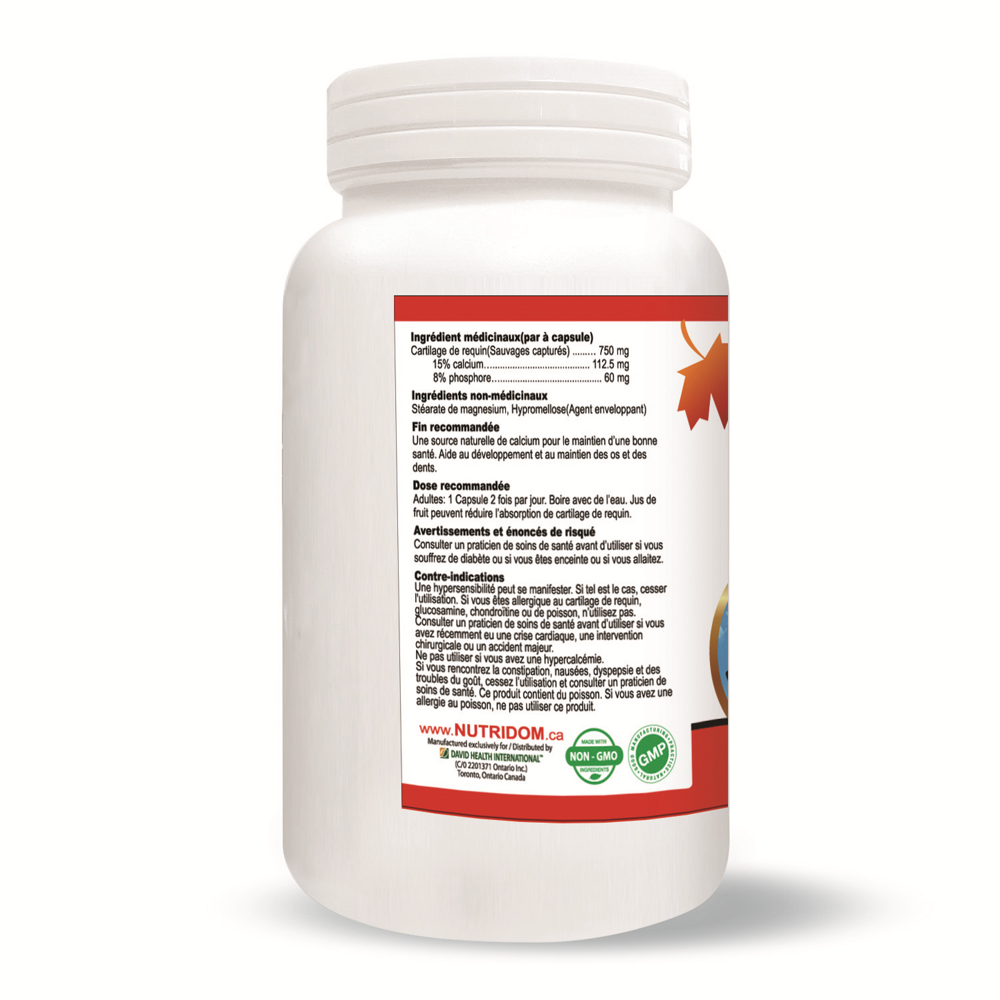 North American Shark Cartilage 750mg (120 Vegetable Capsules)